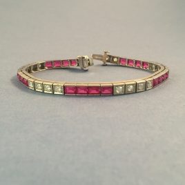 Diamond-and-ruby-tennis-bracelet